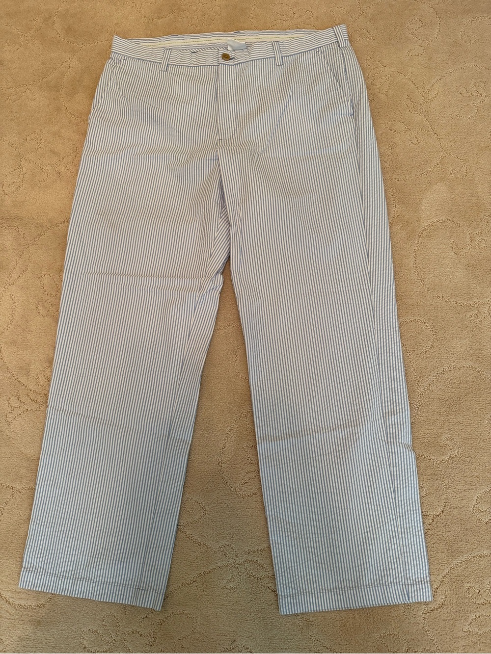 Izod Light Blue & White Seersucker Chinos